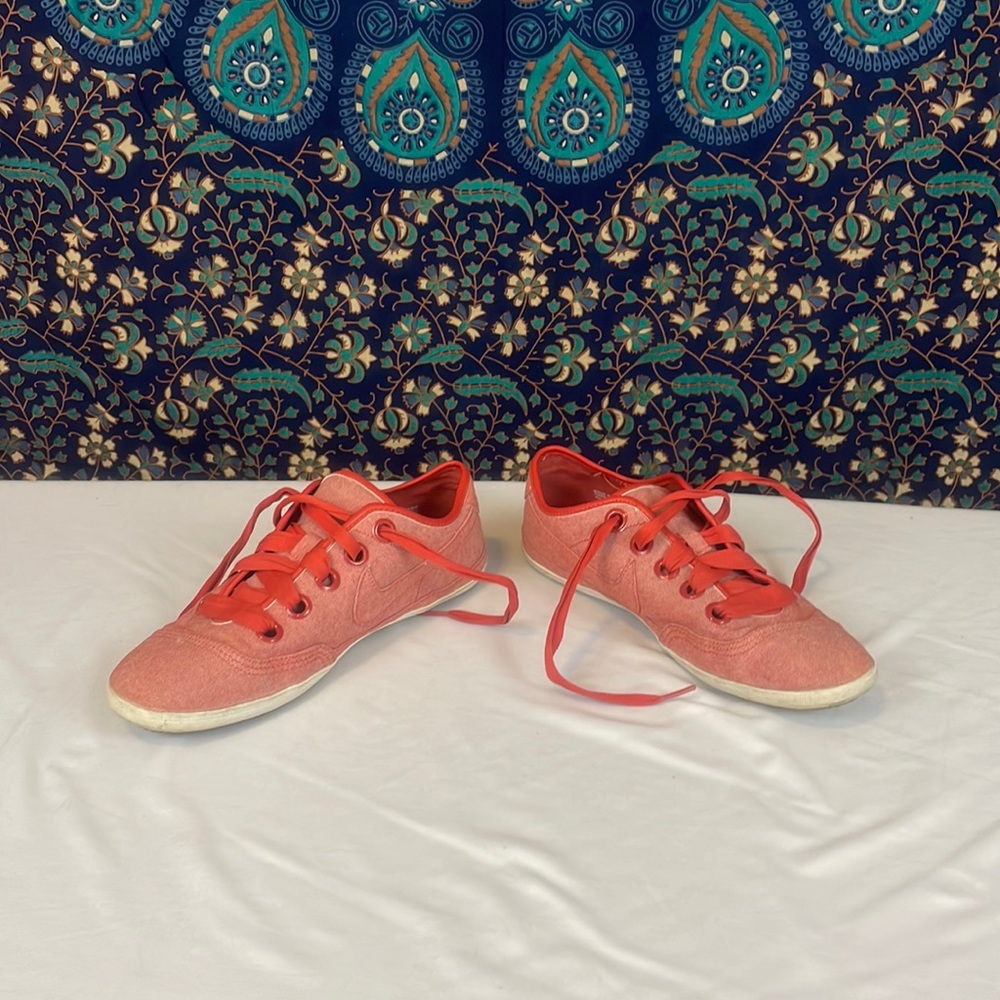 Nike slide on red shoes